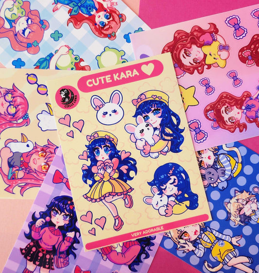 A Full Sticker Sheet Set: Cute Little Ladies