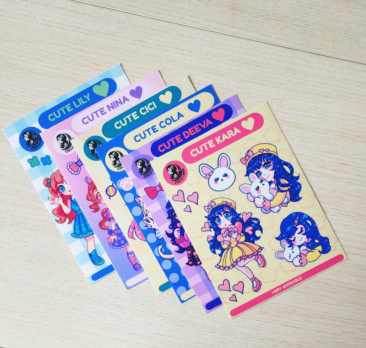 A Full Sticker Sheet Set: Cute Little Ladies