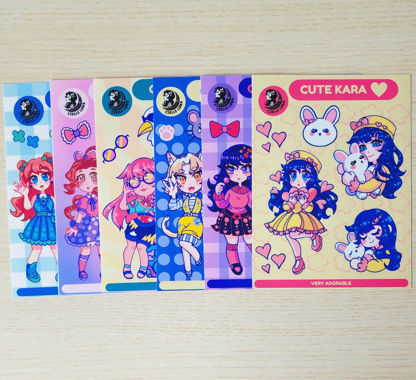 A Full Sticker Sheet Set: Cute Little Ladies